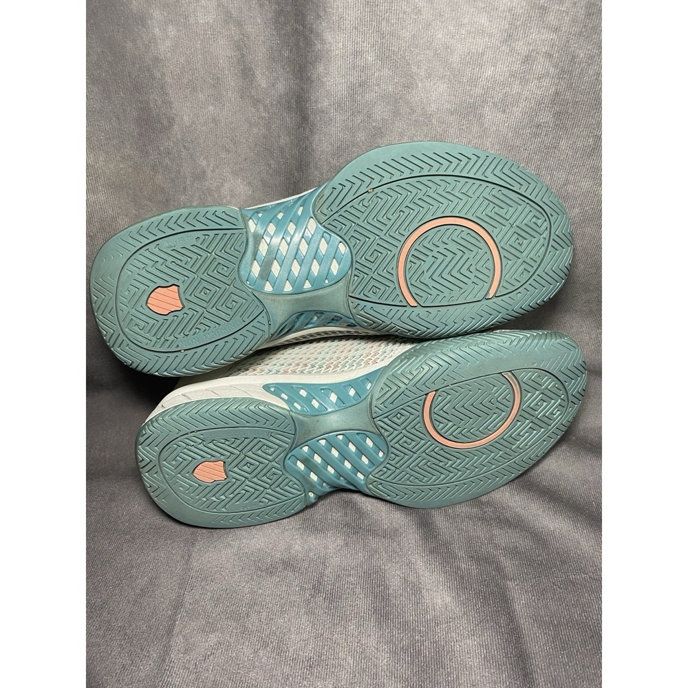 K-Swiss Pickleball Shoes White Teal Light Blue Lightweight Cushion Sneaker Sz 9 - Picture 9 of 10